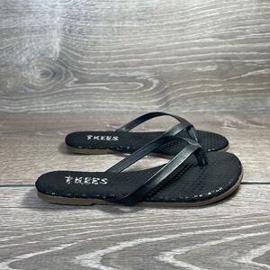 Tkees Black Thong Stars Toddler Girl Size 10/EUR 28 Slip On Flip Flop Sandals